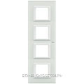 BT Axolute Белое стекло Рамка 2+2+2+2 мод прямоугольная вертикальная