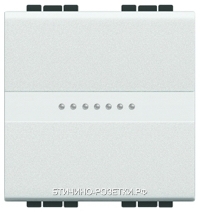Выключатель 1-клавишный, Axial, с подсветкой, цвет Белый, Bticino LivingLight