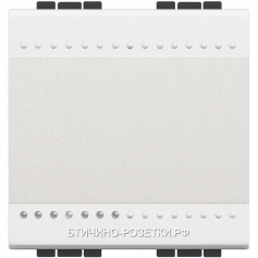 Выключатель 1-клавишный, кнопочный (винтовые клеммы) , цвет Белый, Bticino LivingLight